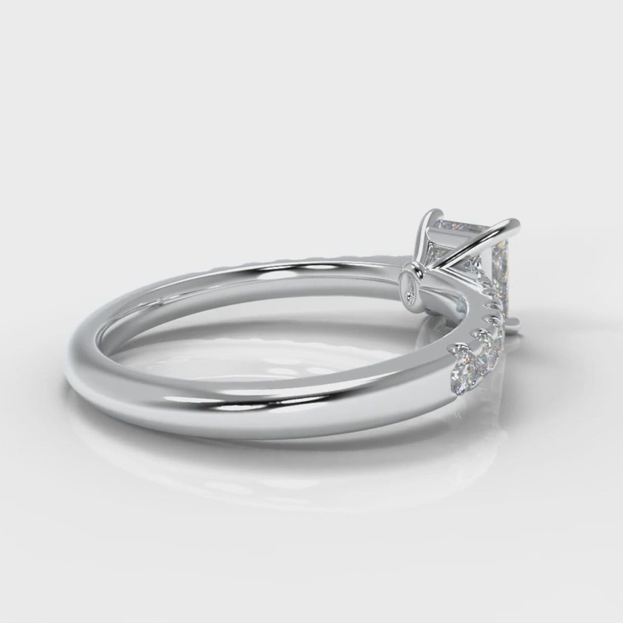 Carrée Micropavé Princess Cut Diamond Engagement Ring