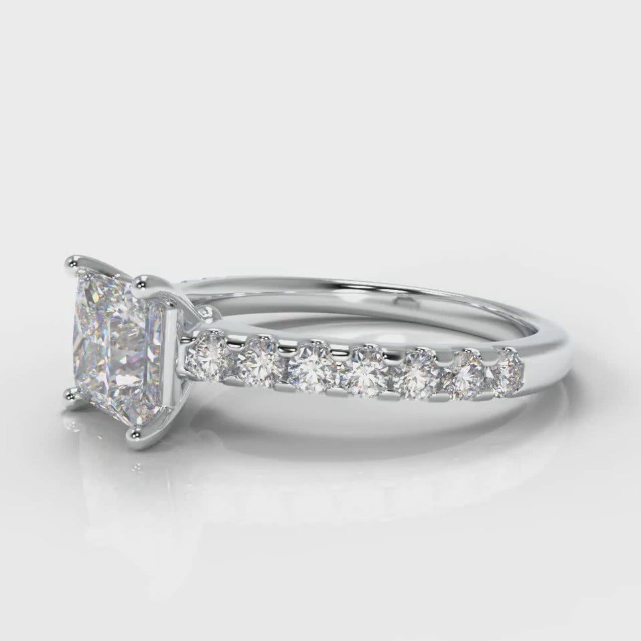 Carrée Micropavé Princess Cut Diamond Engagement Ring