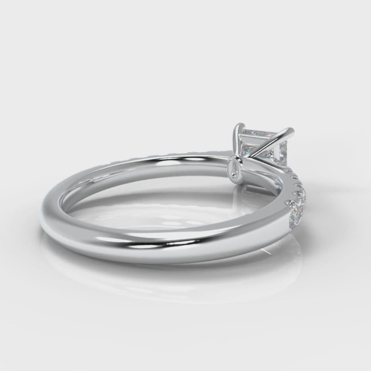 Carrée Micropavé Princess Cut Diamond Engagement Ring