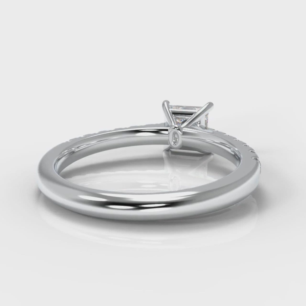 Carrée Micropavé Princess Cut Diamond Engagement Ring