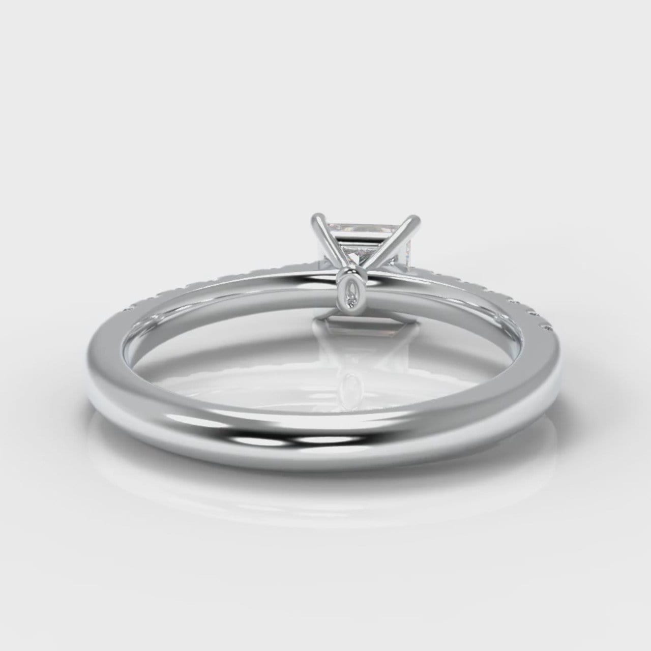 Carrée Micropavé Princess Cut Diamond Engagement Ring