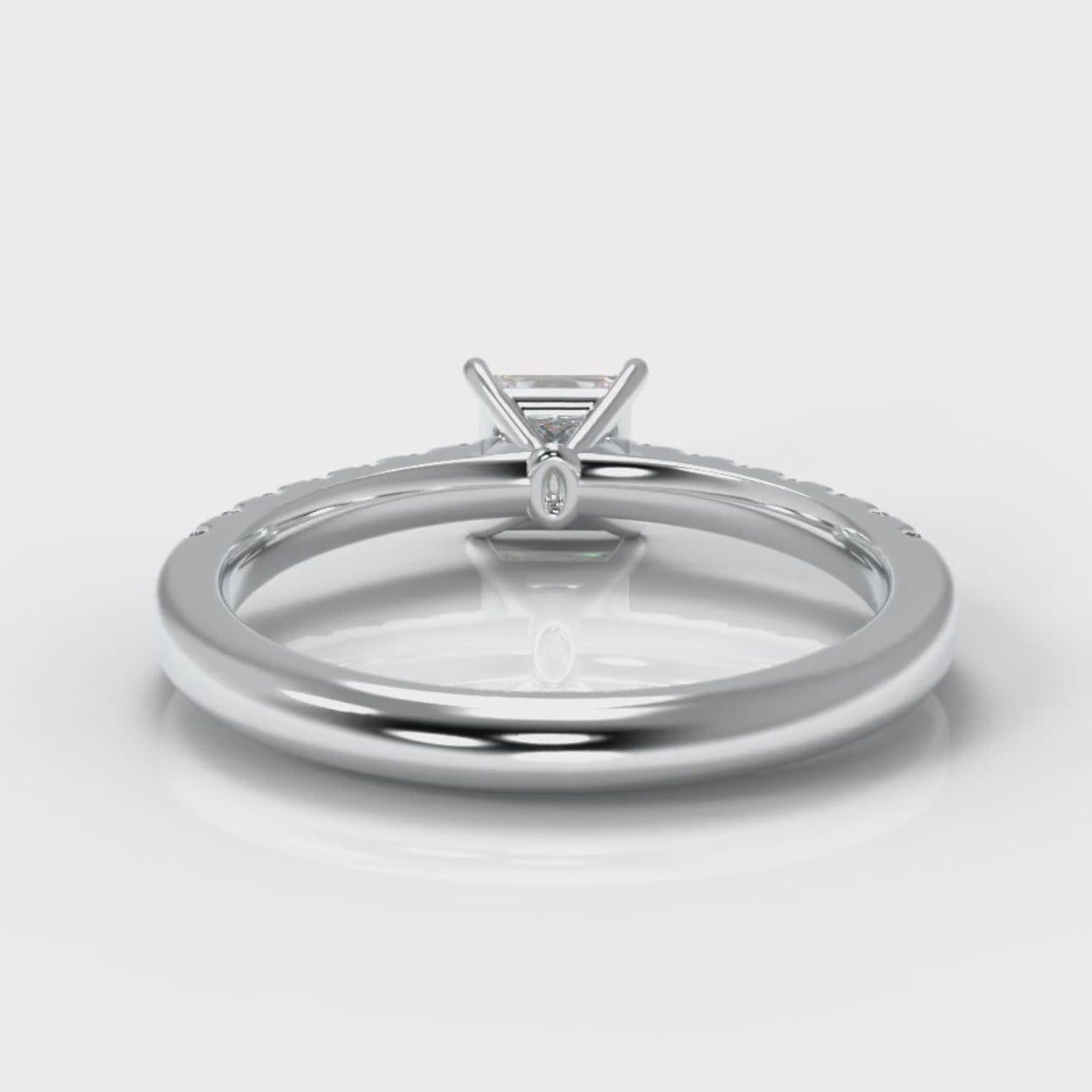 Carrée Micropavé Princess Cut Diamond Engagement Ring