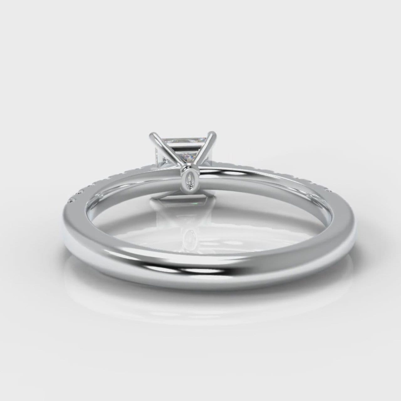 Carrée Micropavé Princess Cut Diamond Engagement Ring