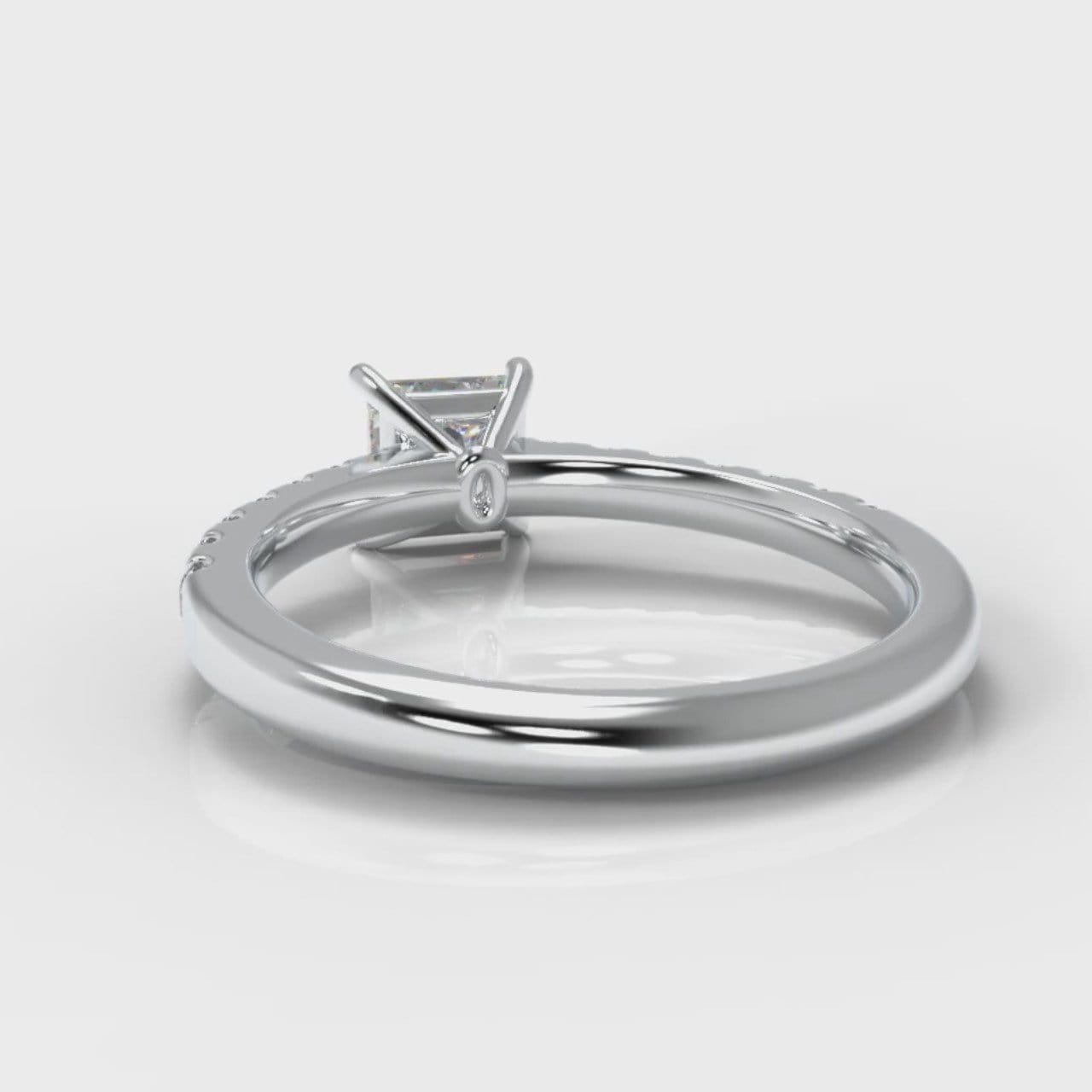 Carrée Micropavé Princess Cut Diamond Engagement Ring
