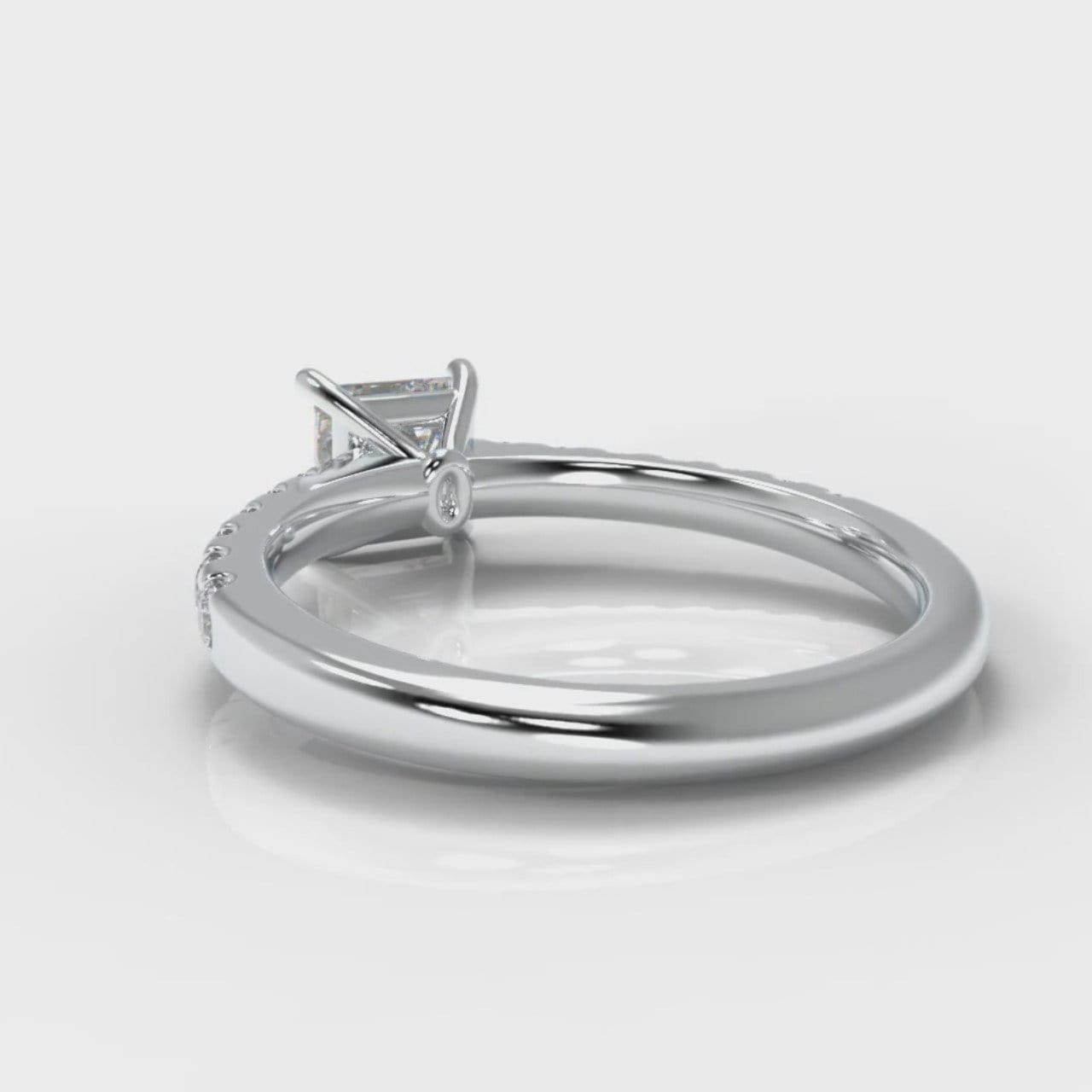 Carrée Micropavé Princess Cut Diamond Engagement Ring