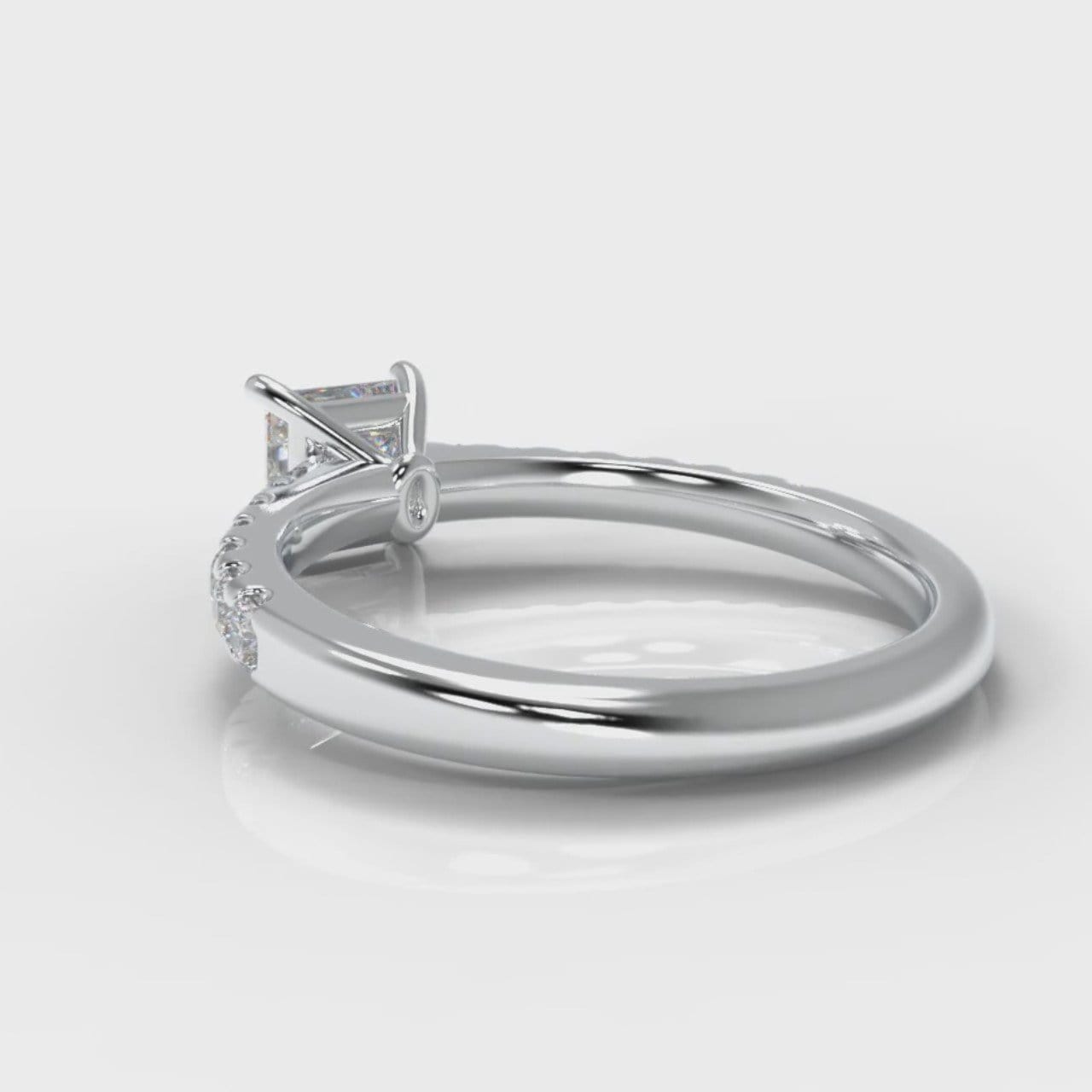 Carrée Micropavé Princess Cut Diamond Engagement Ring