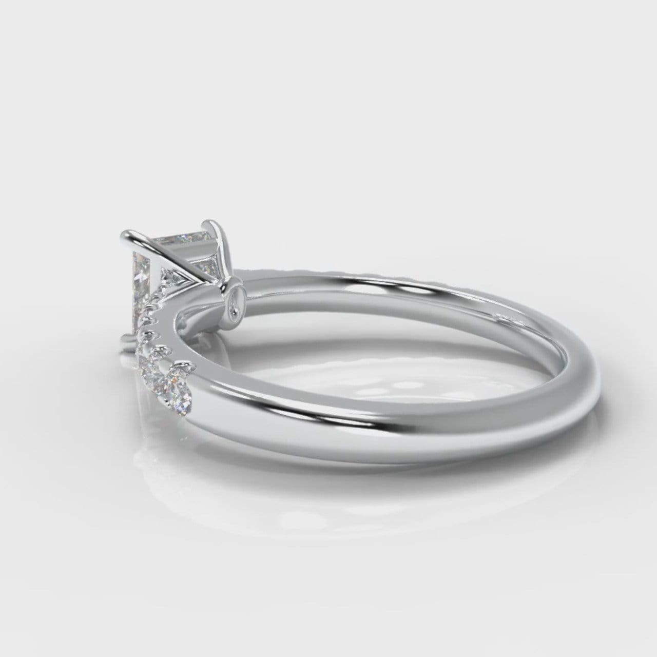 Carrée Micropavé Princess Cut Diamond Engagement Ring