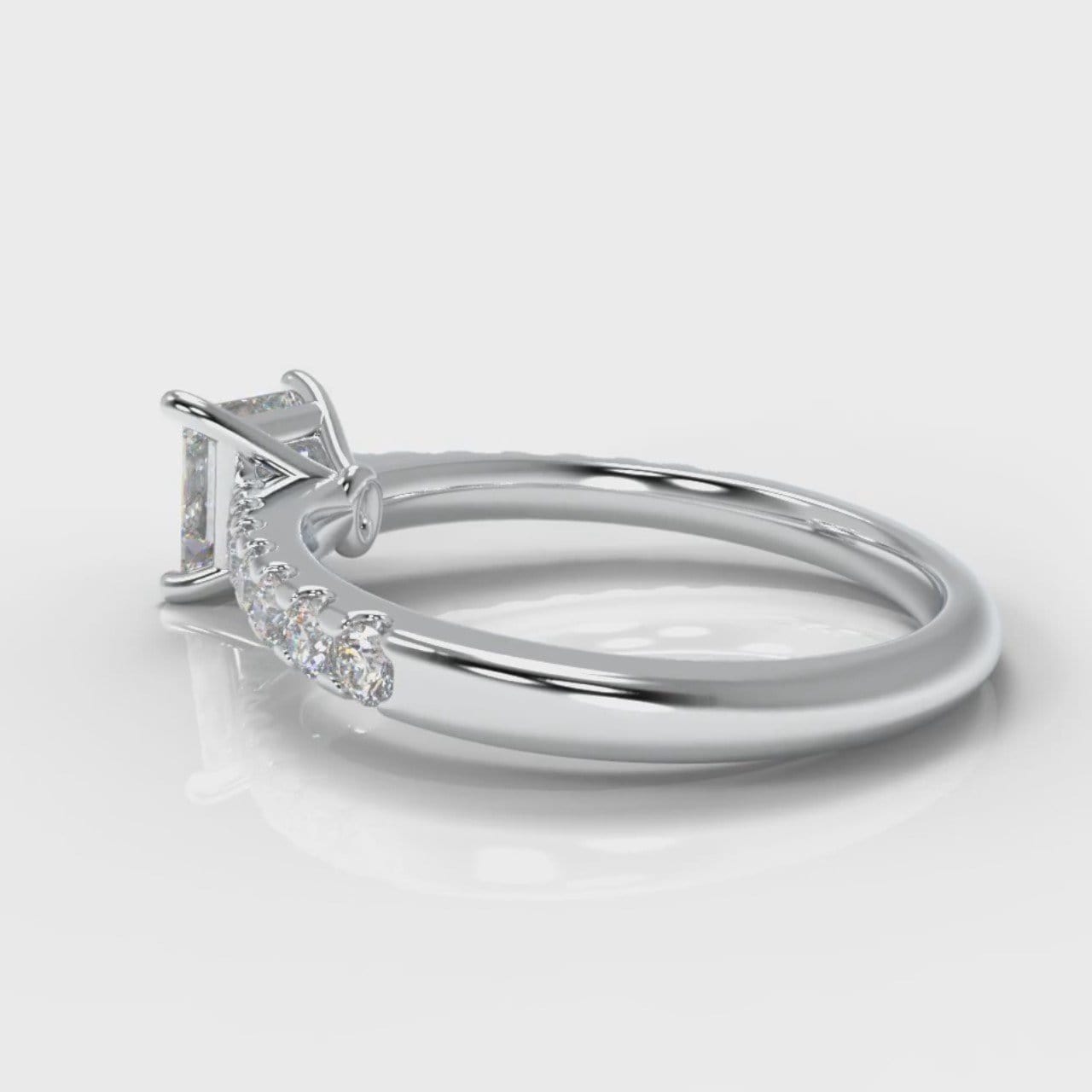 Carrée Micropavé Princess Cut Diamond Engagement Ring