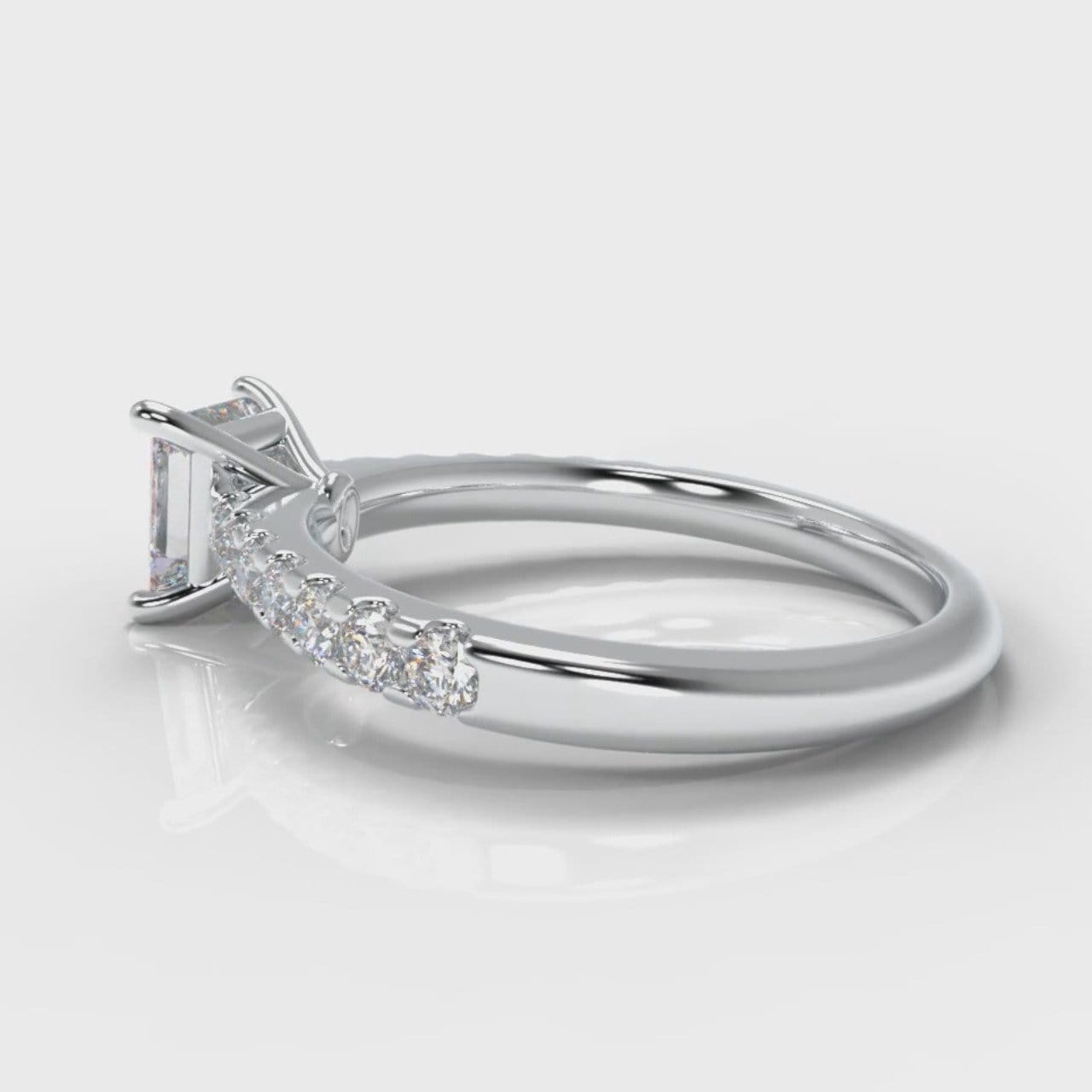 Carrée Micropavé Princess Cut Diamond Engagement Ring