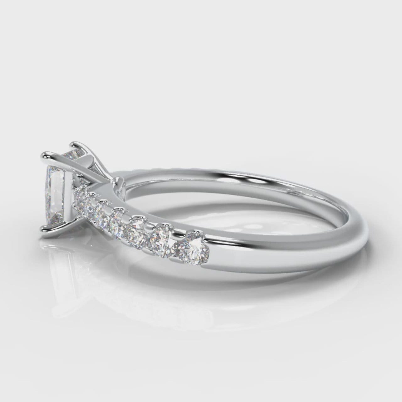Carrée Micropavé Princess Cut Diamond Engagement Ring