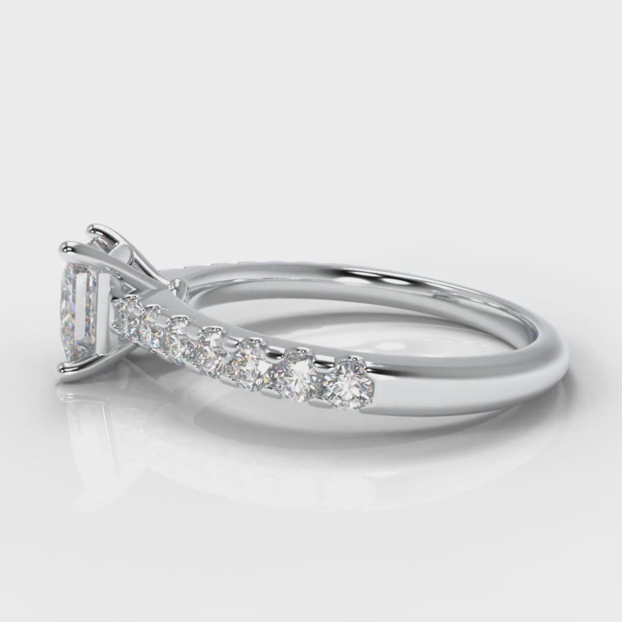 Carrée Micropavé Princess Cut Diamond Engagement Ring