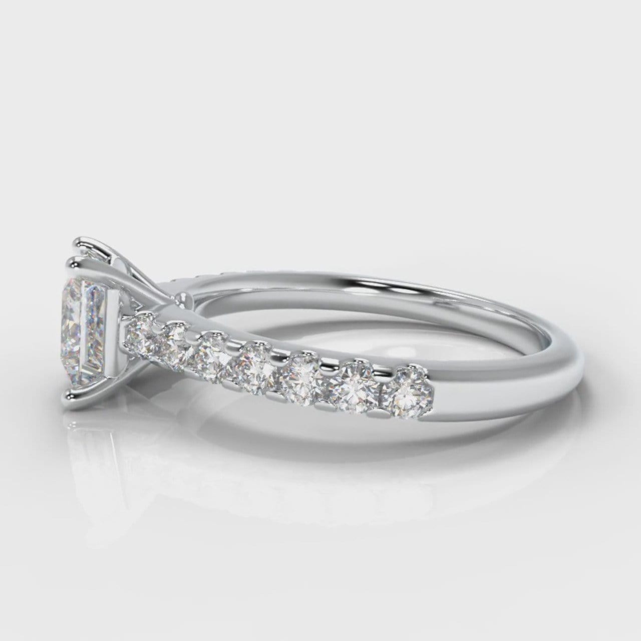 Carrée Micropavé Princess Cut Diamond Engagement Ring