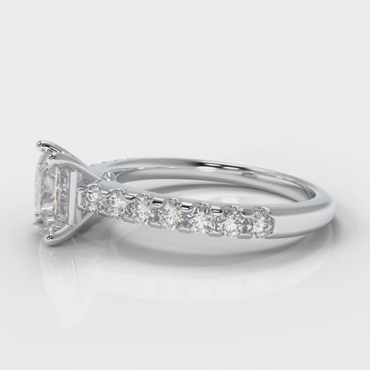 Carrée Micropavé Princess Cut Diamond Engagement Ring