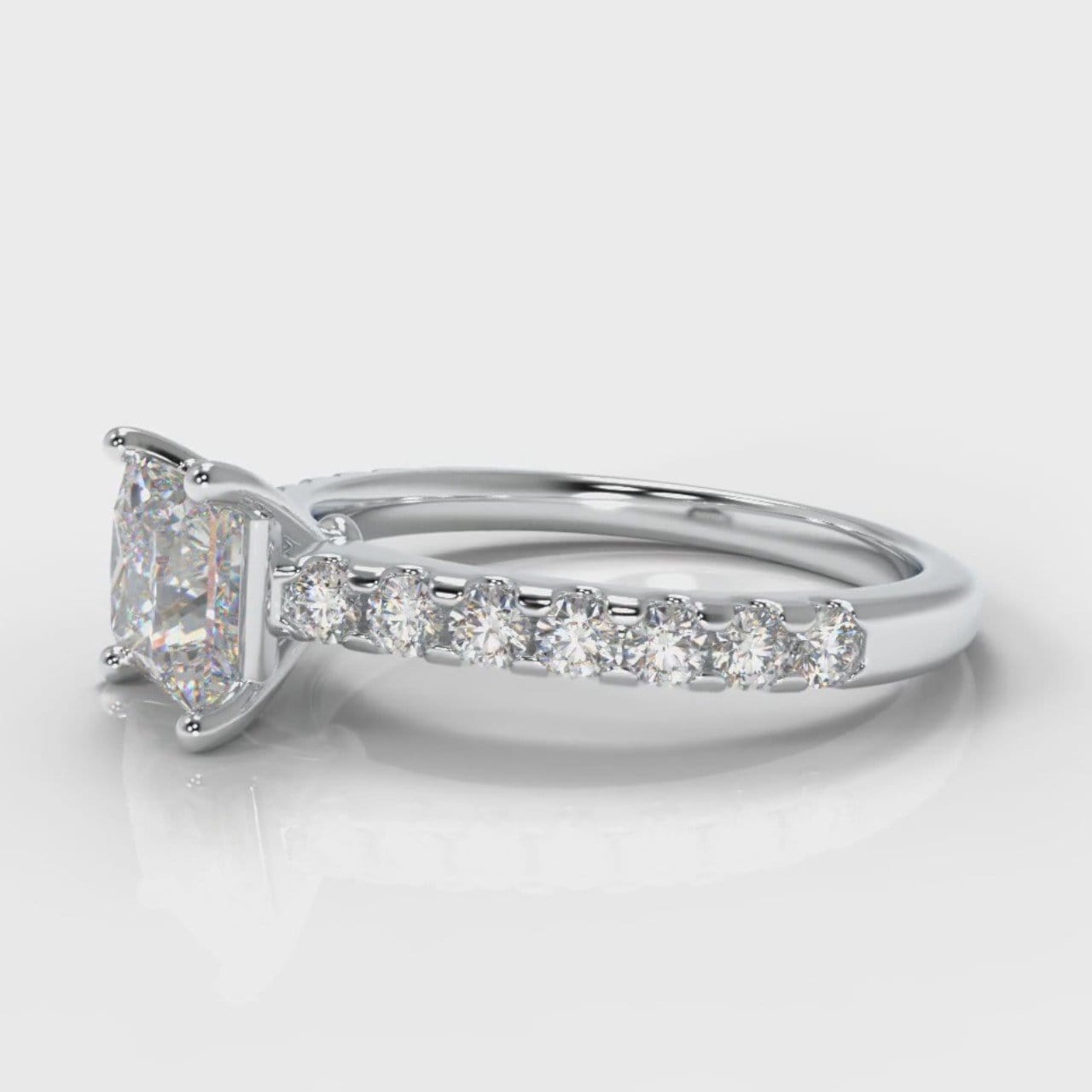 Carrée Micropavé Princess Cut Diamond Engagement Ring