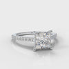 Petite Micropavé Princess Cut Diamond Engagement Ring