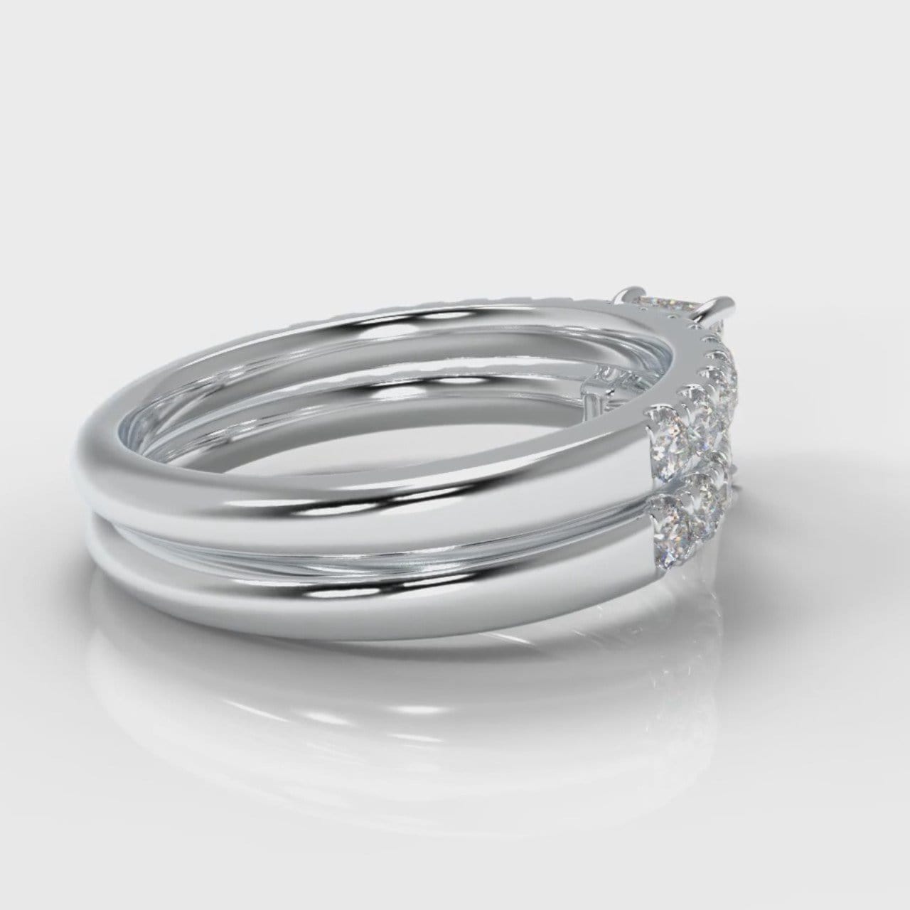 Carrée Micropavé Radiant Cut Diamond Bridal Set