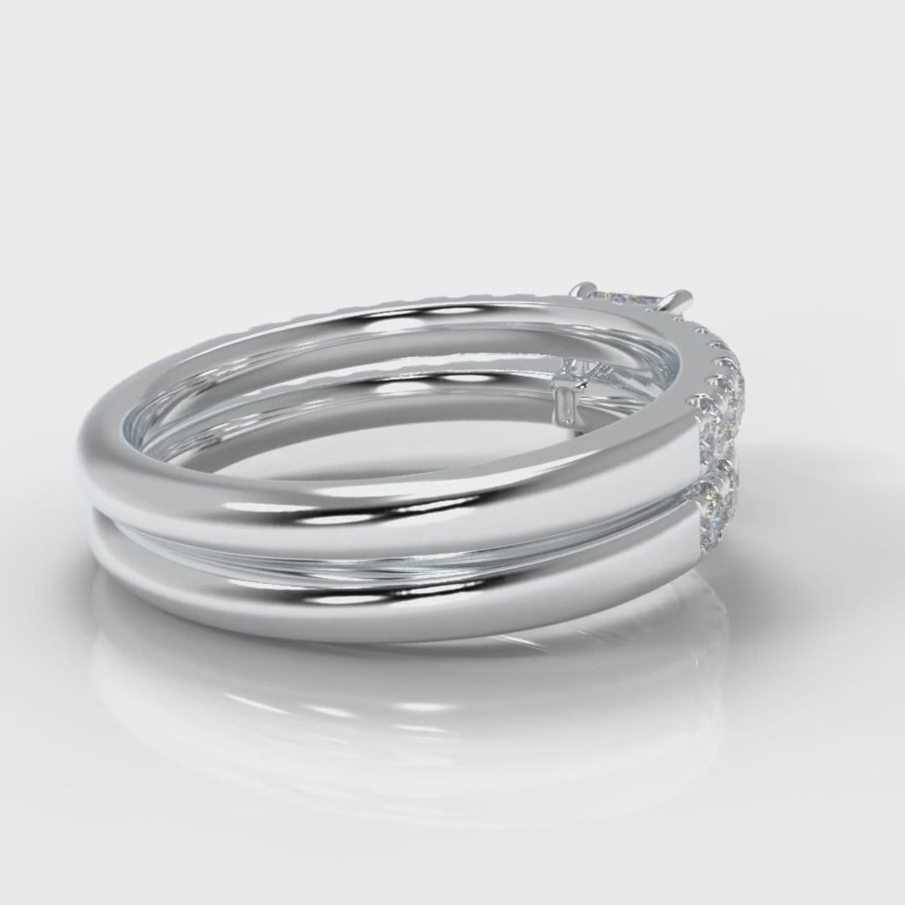 Carrée Micropavé Radiant Cut Diamond Bridal Set