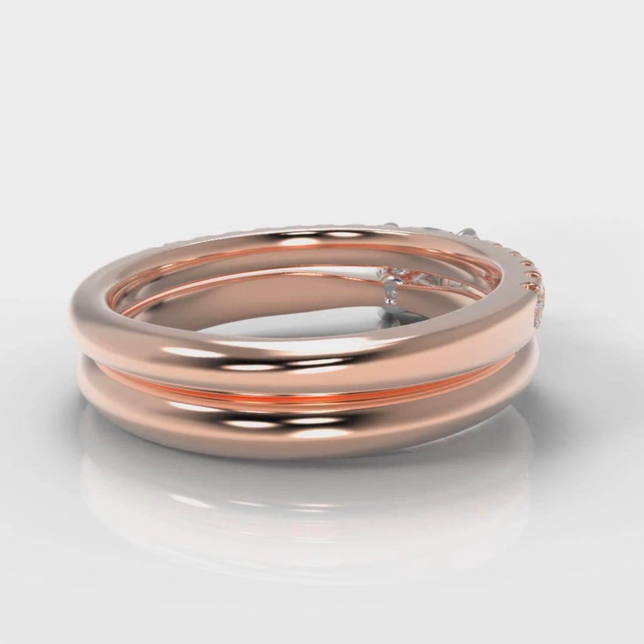 Carrée Solitaire Cushion Cut Diamond Bridal Set - Rose Gold