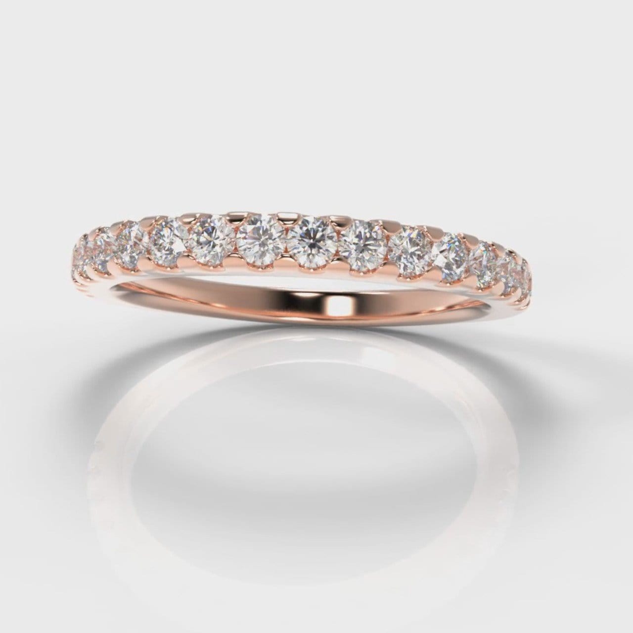 Micropavé Diamond Wedding Ring - Rose Gold