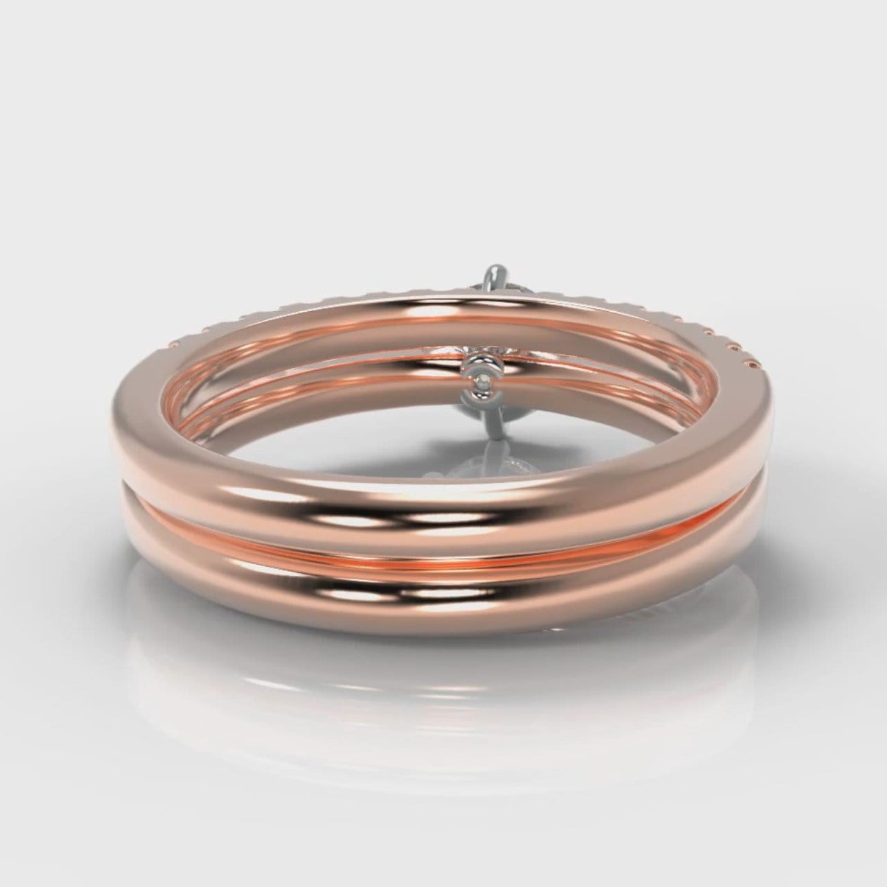 Star Micropavé Round Brilliant Bridal Set - Rose Gold