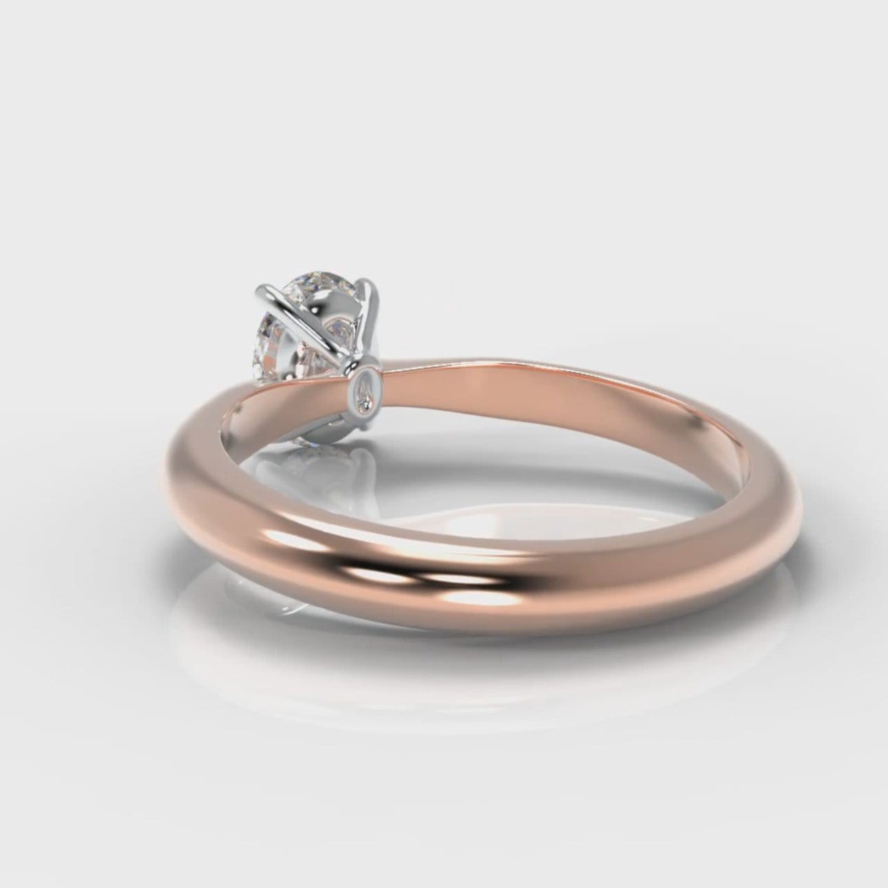 Carrée Solitaire Oval Diamond Engagement Ring - Rose Gold
