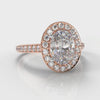 Pavé Oval Diamond Halo Engagement Ring - Rose Gold