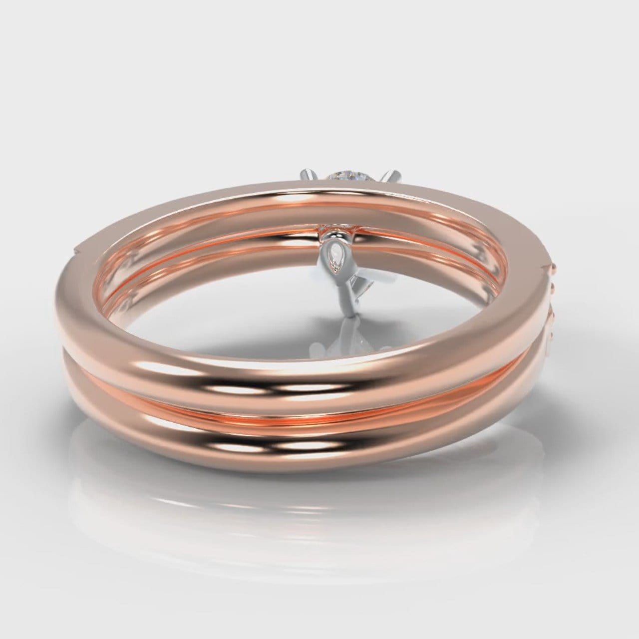 Pavé Pear Diamond Bridal Set - Rose Gold