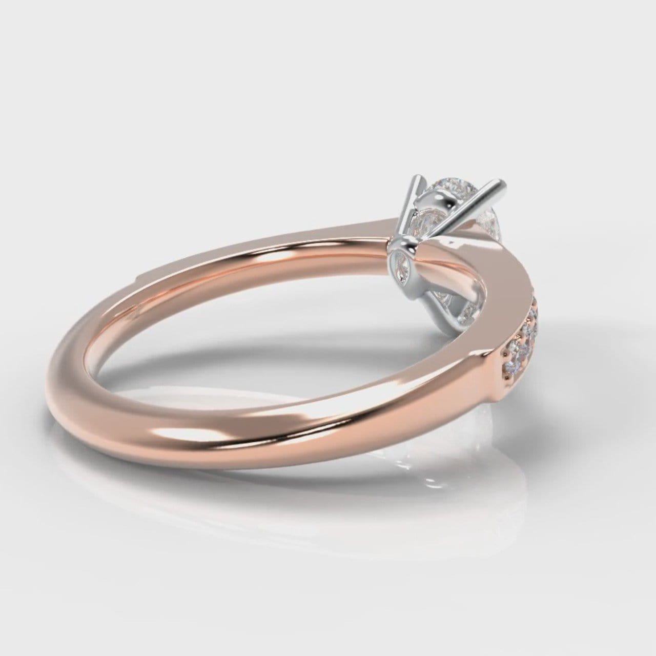 Pavé Pear Diamond Engagement Ring - Rose Gold