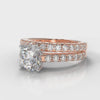 Carrée Micropavé Round Brilliant Bridal Set - Rose Gold