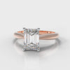 Carrée Solitaire Emerald Cut Diamond Engagement Ring - Rose Gold