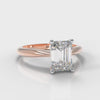 Carrée Solitaire Emerald Cut Diamond Engagement Ring - Rose Gold