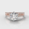Star Petite Micropavé Round Brilliant Cut Diamond Bridal Set - Rose Gold