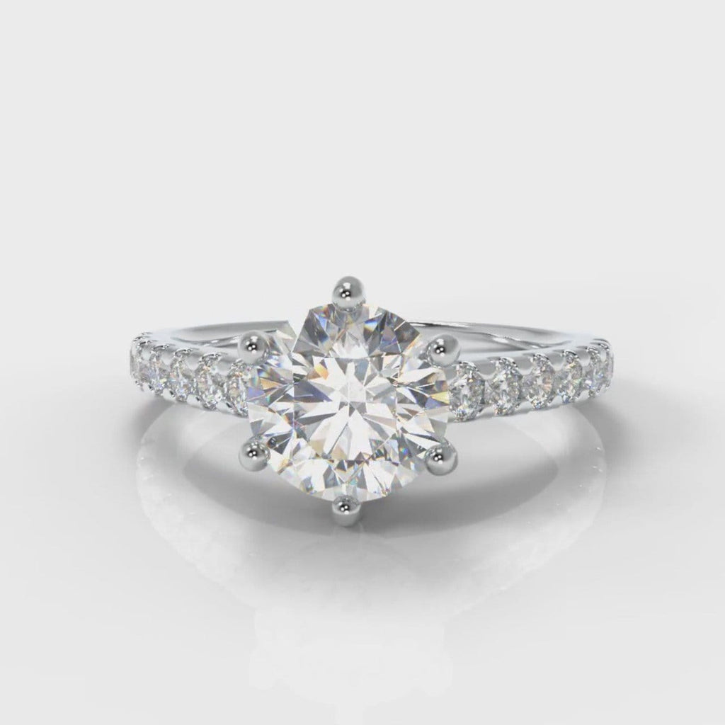 Star Micropavé Round Brilliant Diamond Engagement Ring