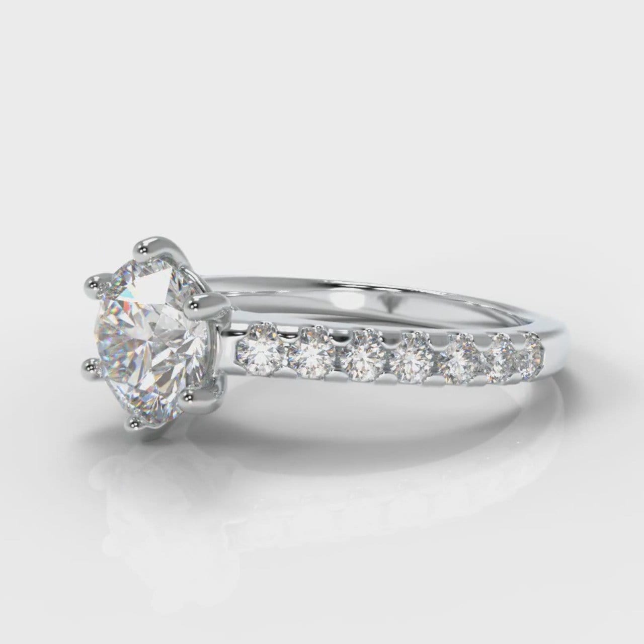 Star Micropavé Round Brilliant Diamond Engagement Ring