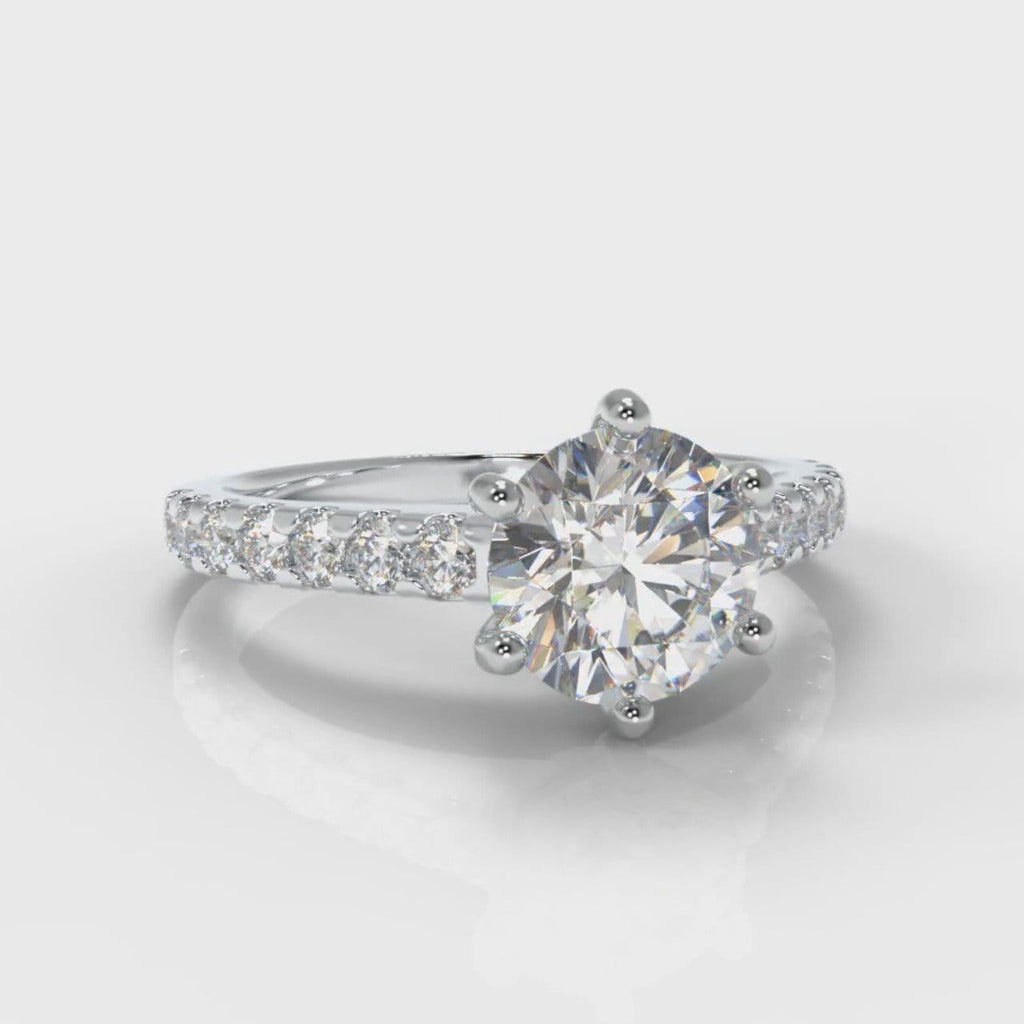 Star Micropavé Round Brilliant Diamond Engagement Ring
