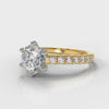 Star Micropavé Round Brilliant Diamond Engagement Ring - Yellow Gold