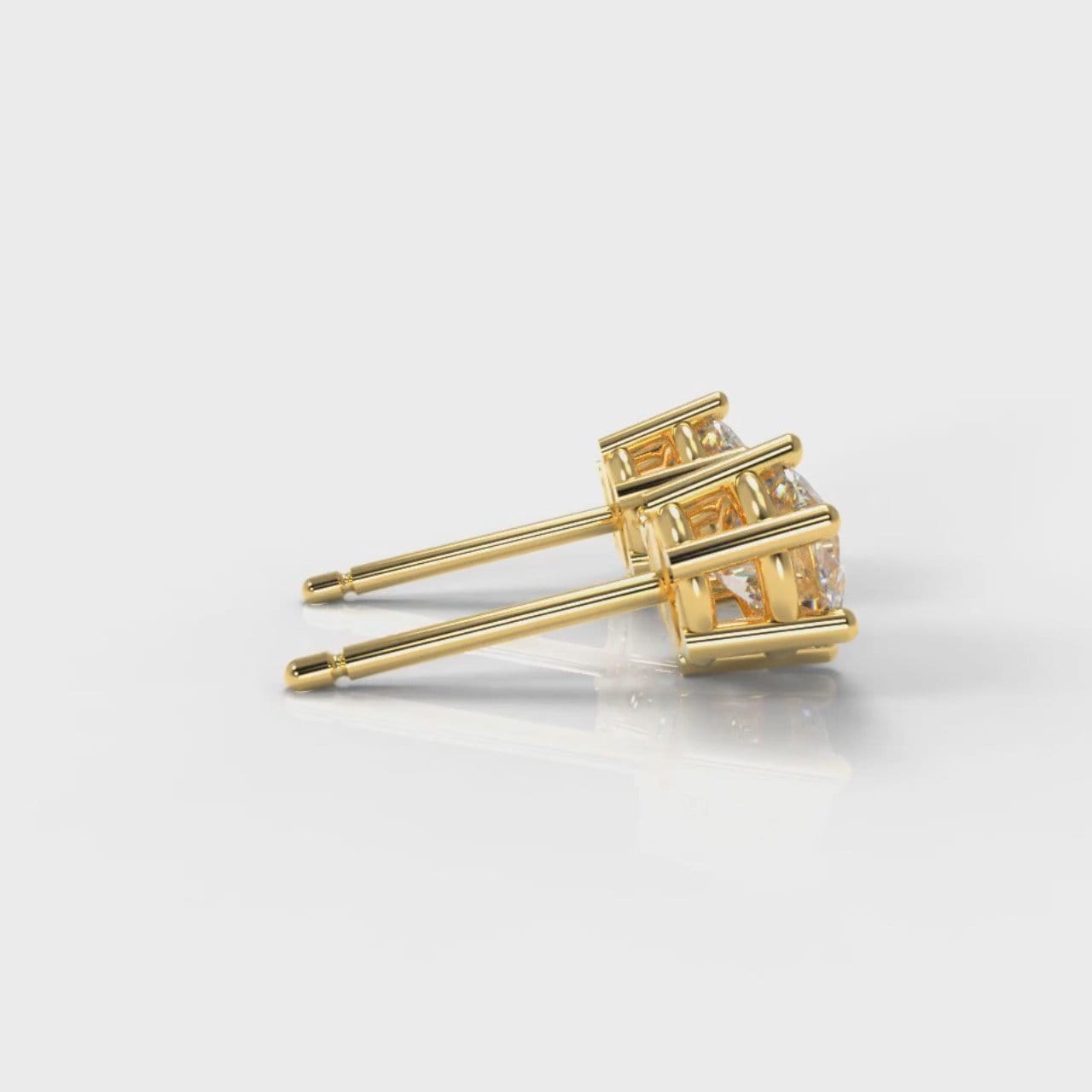 Six Claw Diamond Stud Earrings (GIA Certified) - Yellow Gold