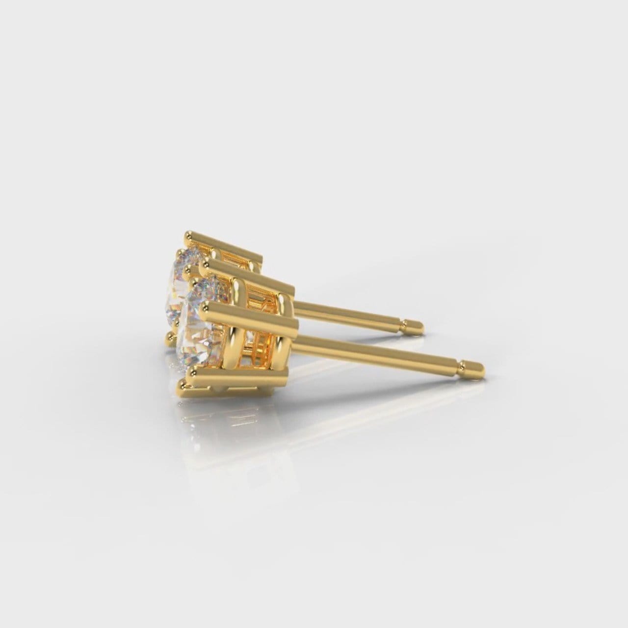 Six Claw Diamond Stud Earrings (GIA Certified) - Yellow Gold