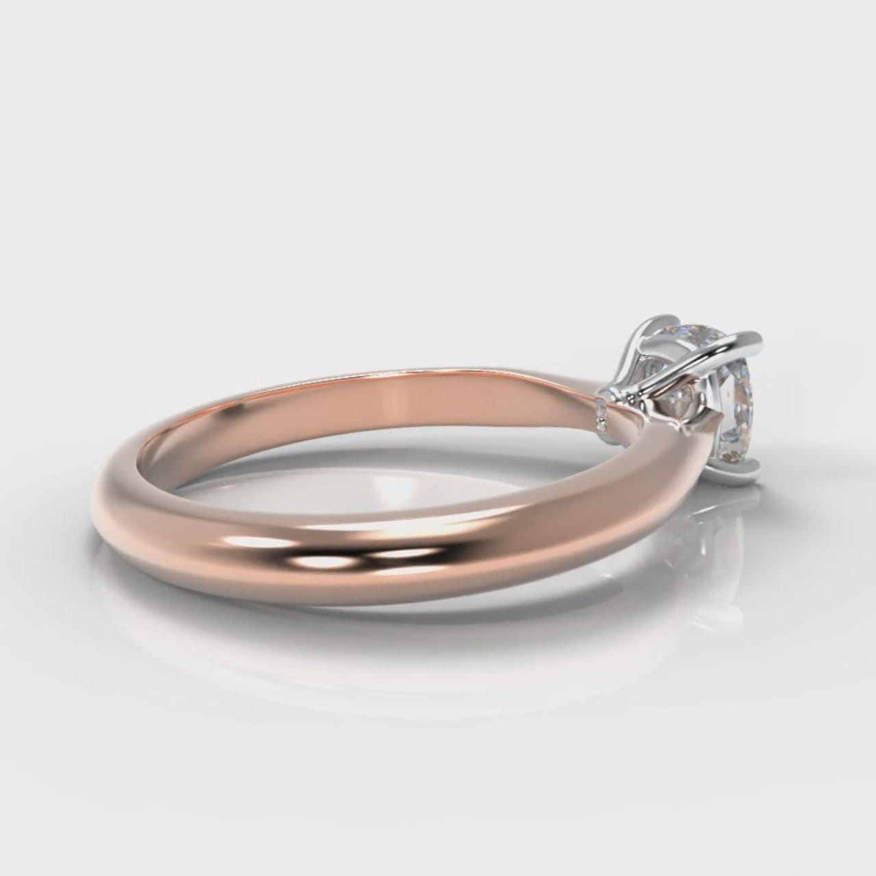 Carrée Solitaire Cushion Cut Diamond Engagement Ring - Rose Gold