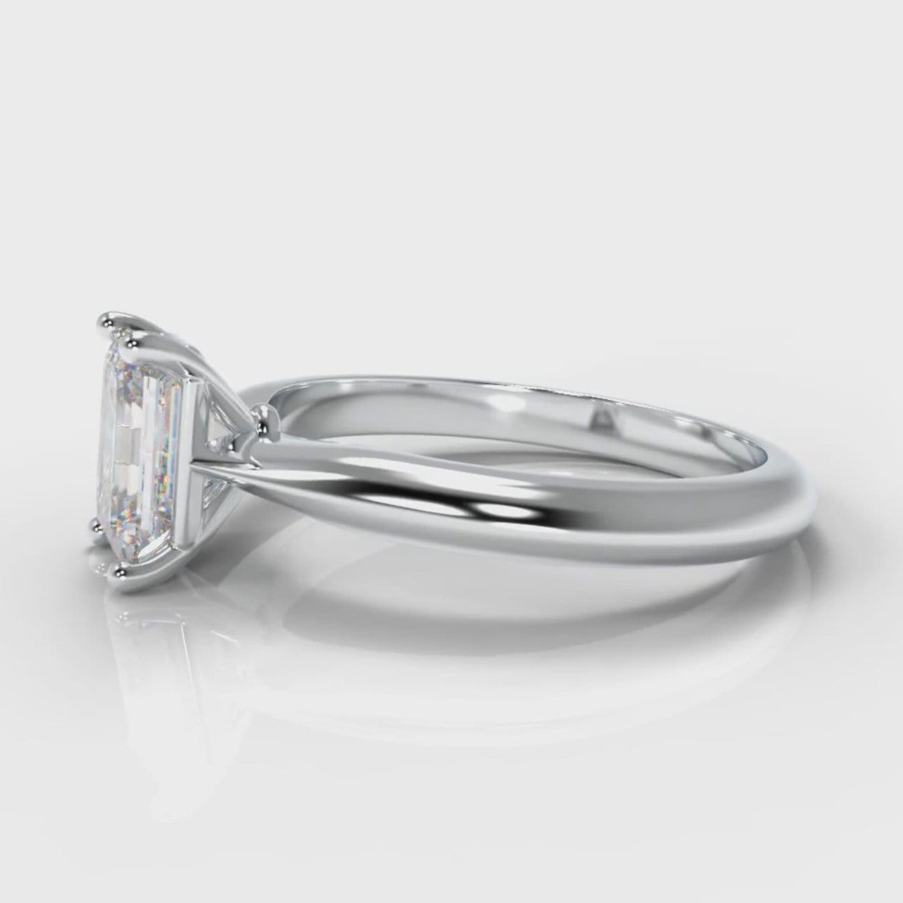 Carrée Solitaire Emerald Cut Diamond Engagement Ring
