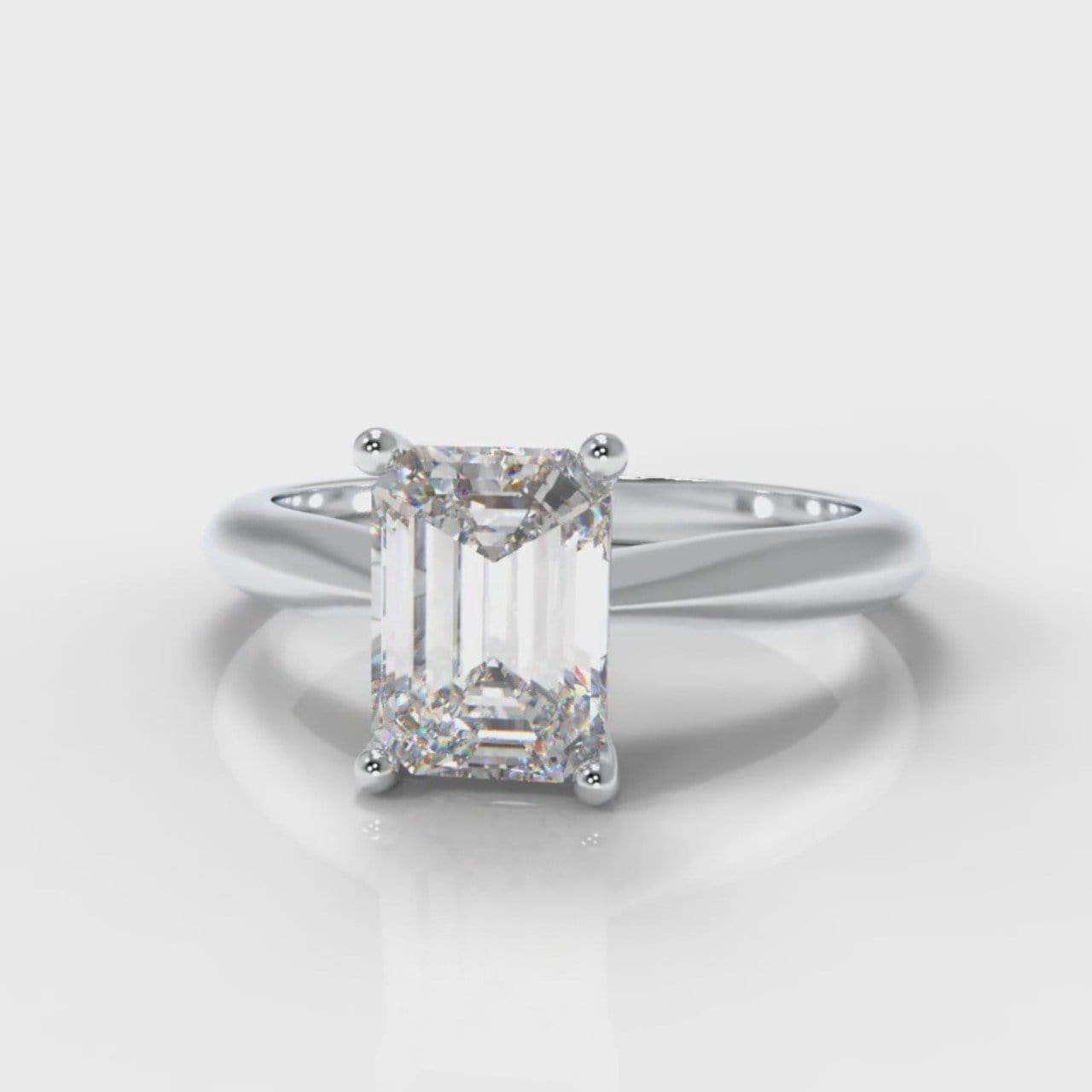 Carrée Solitaire Emerald Cut Diamond Engagement Ring