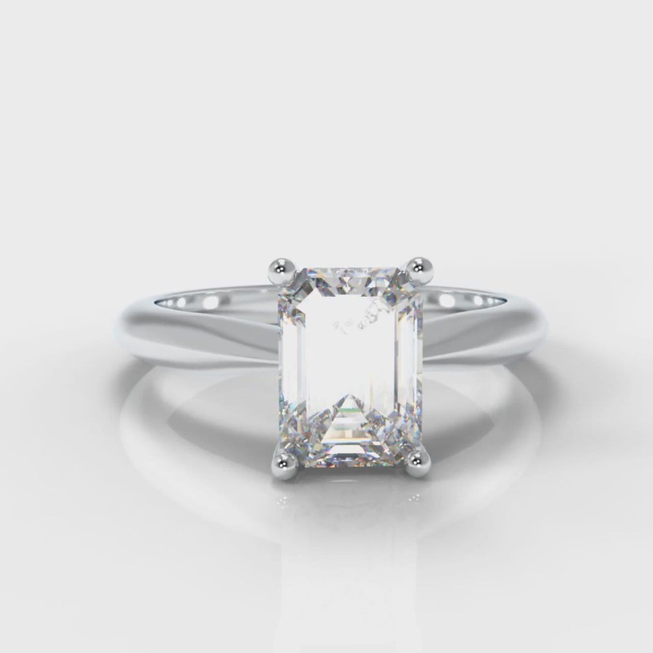 Carrée Solitaire Emerald Cut Diamond Engagement Ring