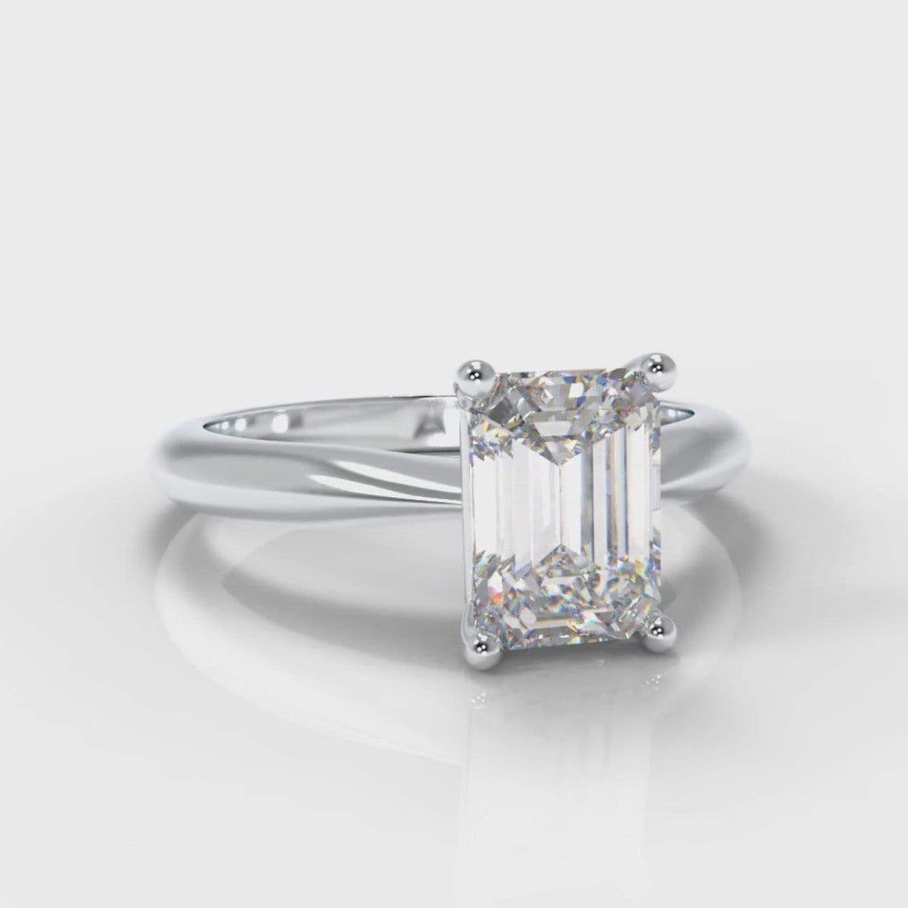 Carrée Solitaire Emerald Cut Diamond Engagement Ring