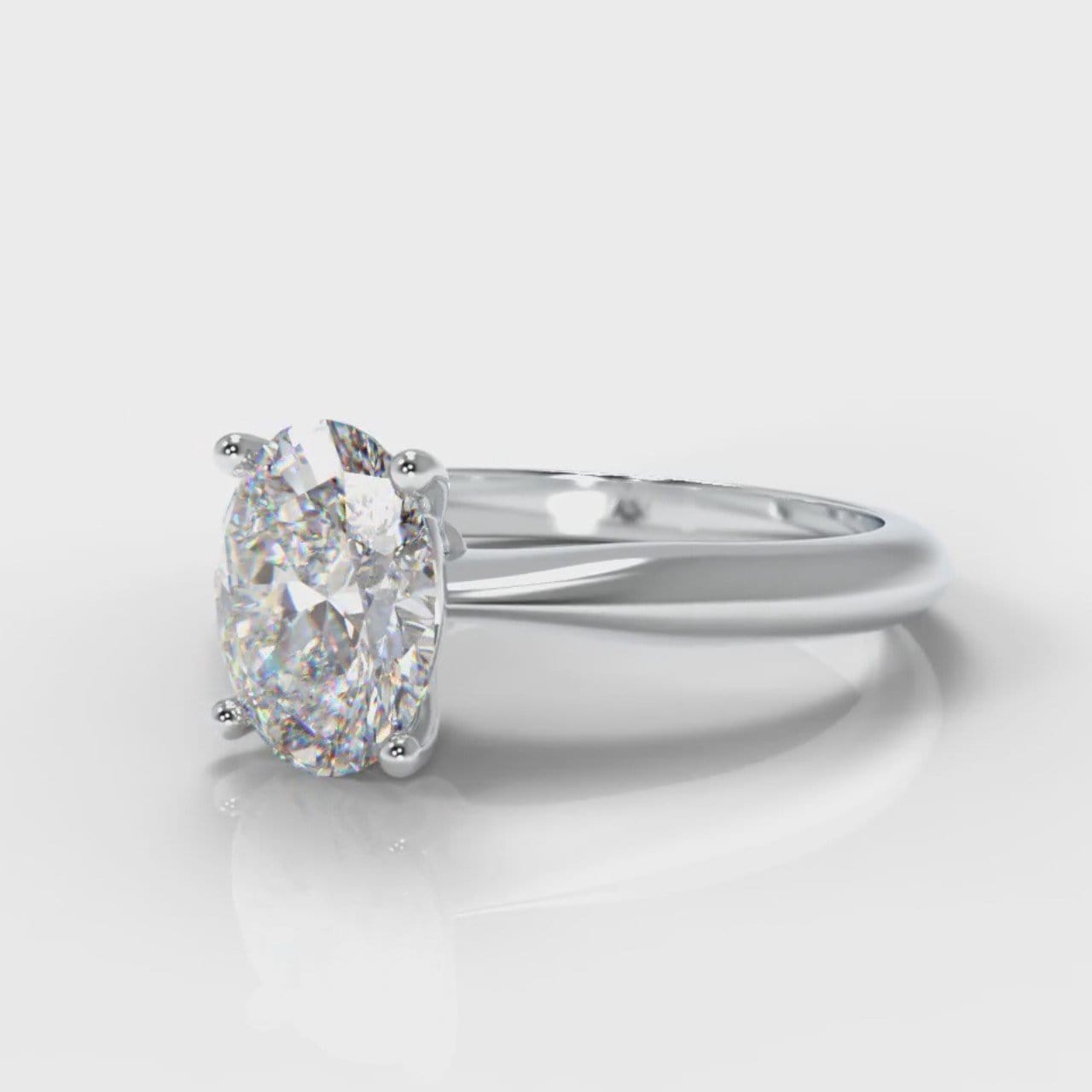 Carrée Solitaire Oval Diamond Engagement Ring