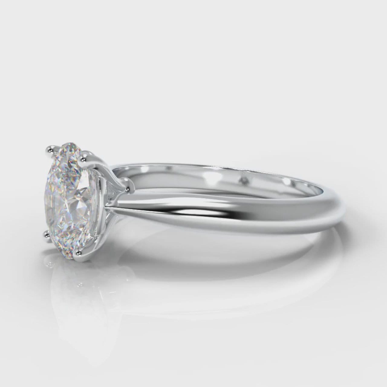 Carrée Solitaire Oval Diamond Engagement Ring