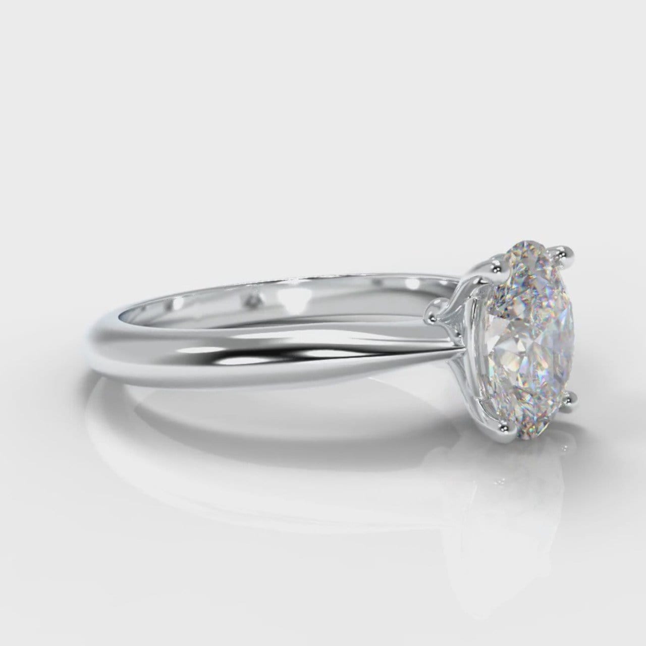 Carrée Solitaire Oval Diamond Engagement Ring