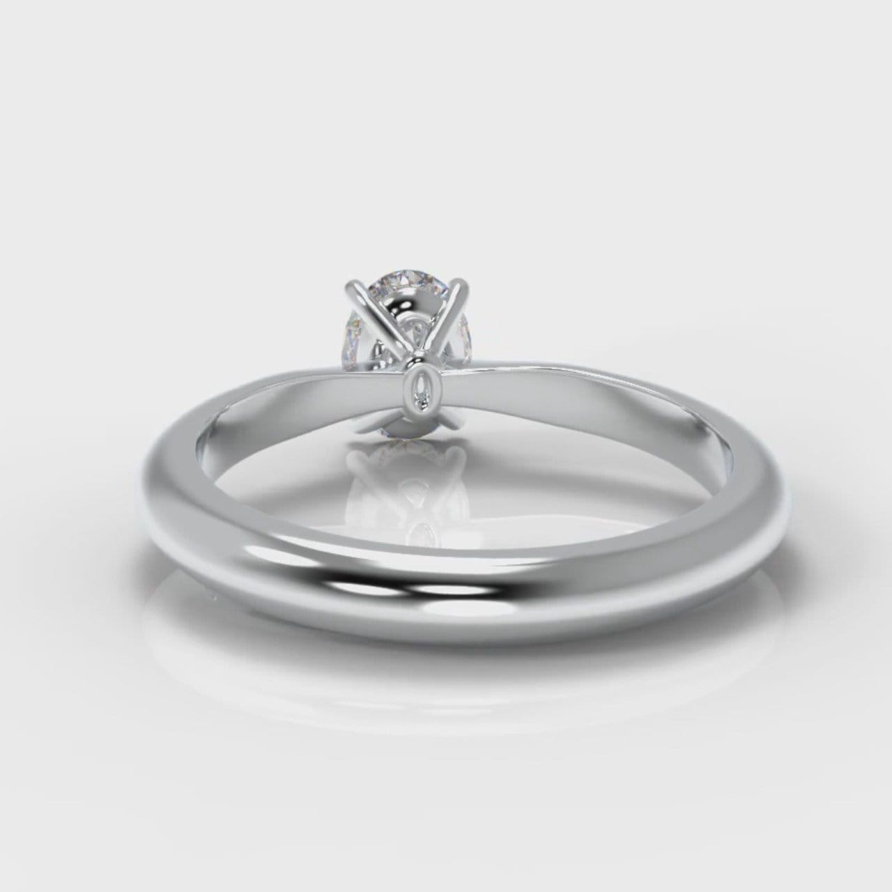 Carrée Solitaire Oval Diamond Engagement Ring