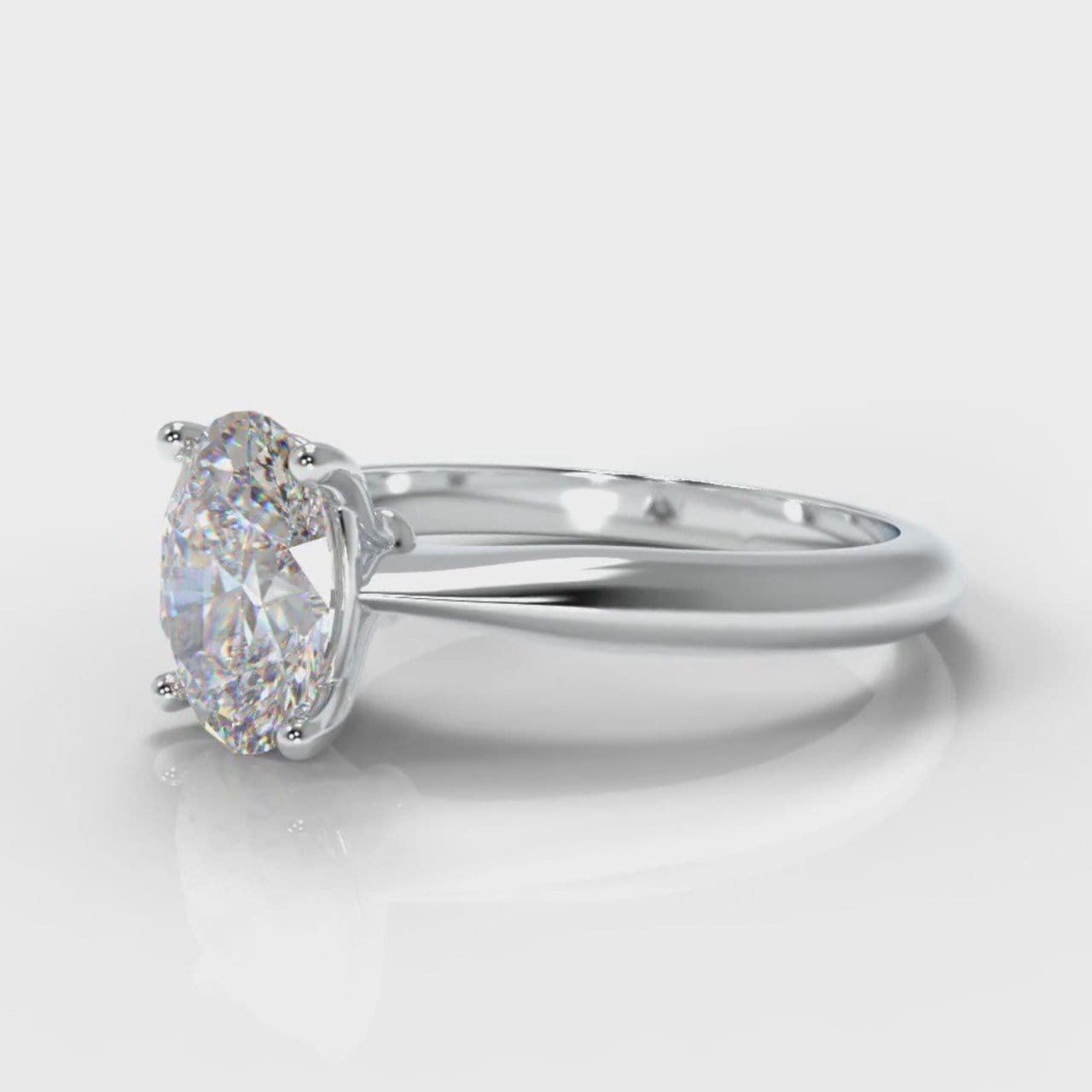 Carrée Solitaire Oval Diamond Engagement Ring