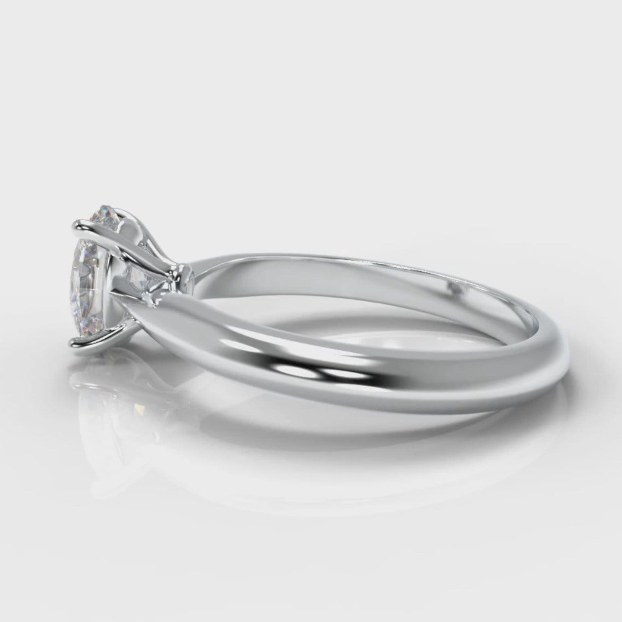 Carrée Solitaire Oval Diamond Engagement Ring