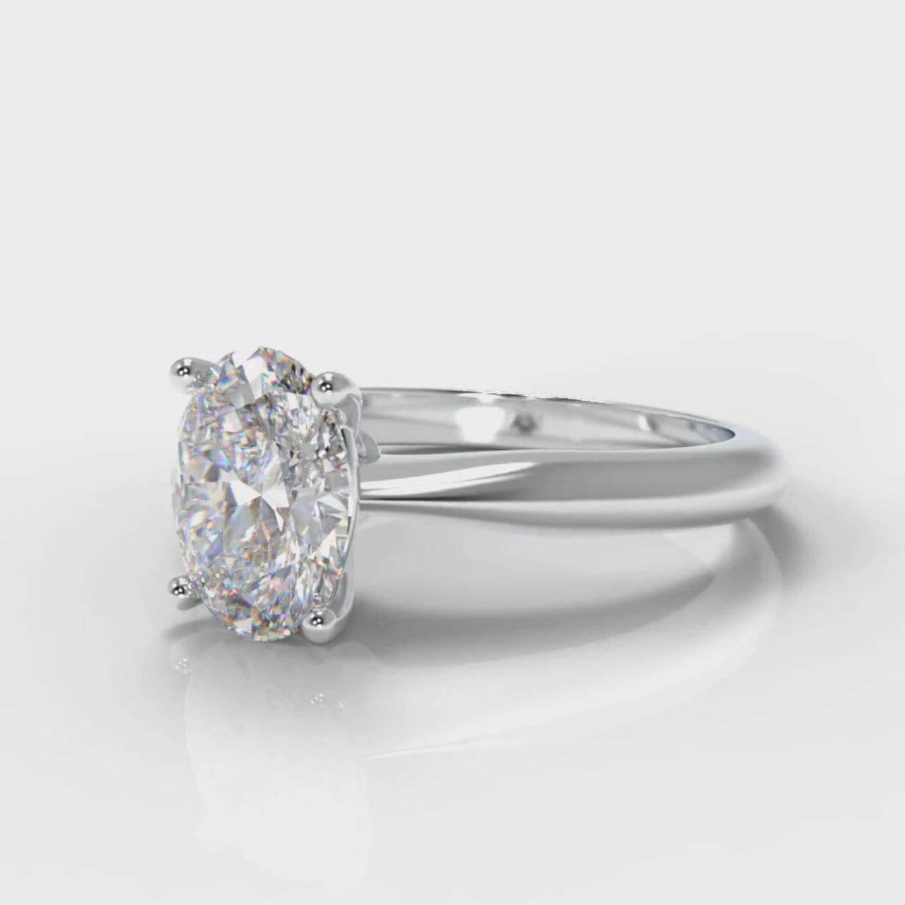 Carrée Solitaire Oval Diamond Engagement Ring